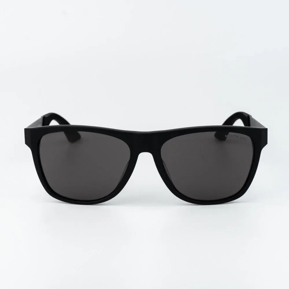 Montblanc Men Sunglasses Matte Black Grey Square MB0298S 001 NEW AUTHENTIC